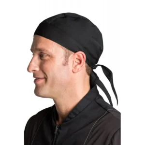 gorro cocina pirata negro