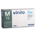 guantes vinilo sin polvo mediano azul