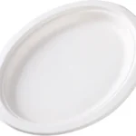 plato fibra moldeada blanco ovalado